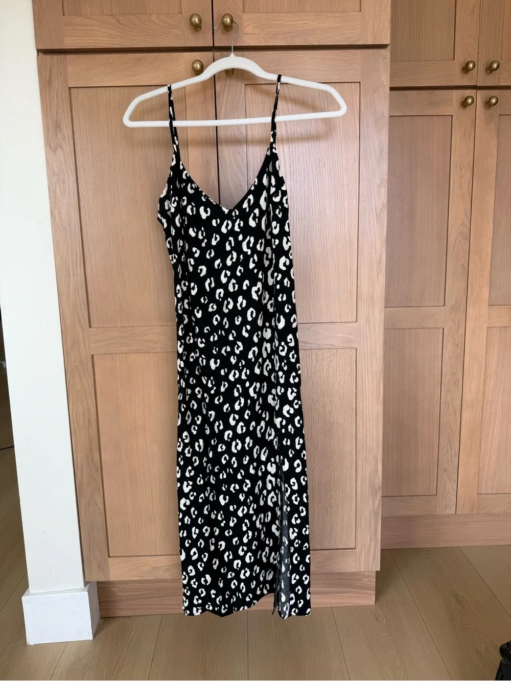 Reformation Black and White Leopard-Print Midi Slip Dress - Picture 2 of 2